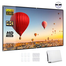 80-inch Portable HD Projector Screen 16:9 Projection Screen Foldable Durable Wall Mounted for Outdoor Movies Home Theater Office