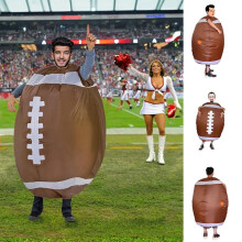 Super Bowl-festtillbehör: Uppblåsbara fotbolls- och rugbykläder för vuxna – Perfekt för fester, tävlingar och festlig dekoration