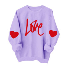 Valentinstag-Sweatshirt für Damen, Liebesherz-Geschenk-Shirts, Langarm-Valentinstag-Pullover, Rundhals-Sweatshirts