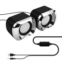 Minkissy 2Pack Compact Speaker for Laptop with Volume Control Black for Music Lovers Back to School