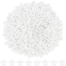 1000Pcs 12mm Acrylic Star Buttons 2 Holes in 1mm Sewing Buttons Dyed White Knitting Buttons for Costume Design
