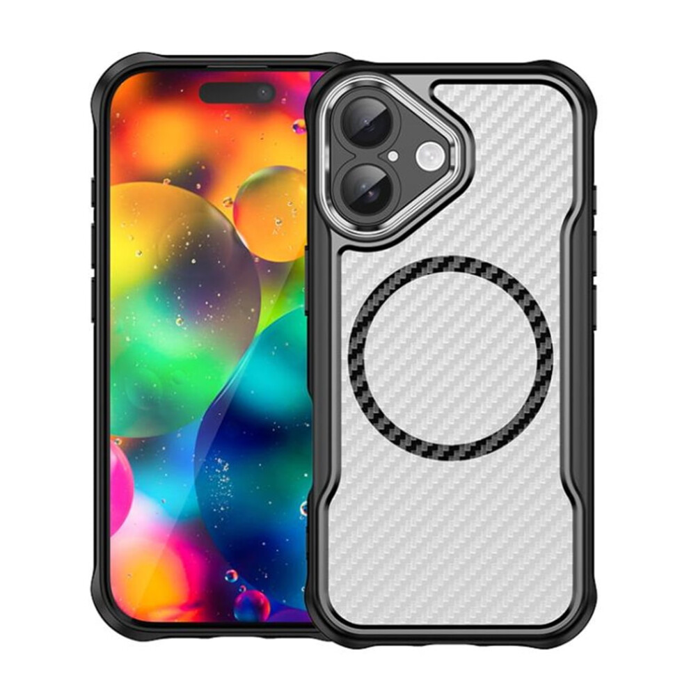 Carbon Fiber Magnetic Case For Iphone 16 Slim Black 9152228998681