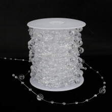 33 Yards Pearl Garland, 3-8mm Artificial Pearl Bead Chain Trim for DIY Crafts, Wedding, Christmas & Party Decor