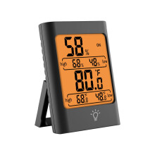 C-388 Black Digital Thermometer Hygrometer Indoor Temperature Humidity Sensor With Backlight Home Office Monitor #q42Ik
