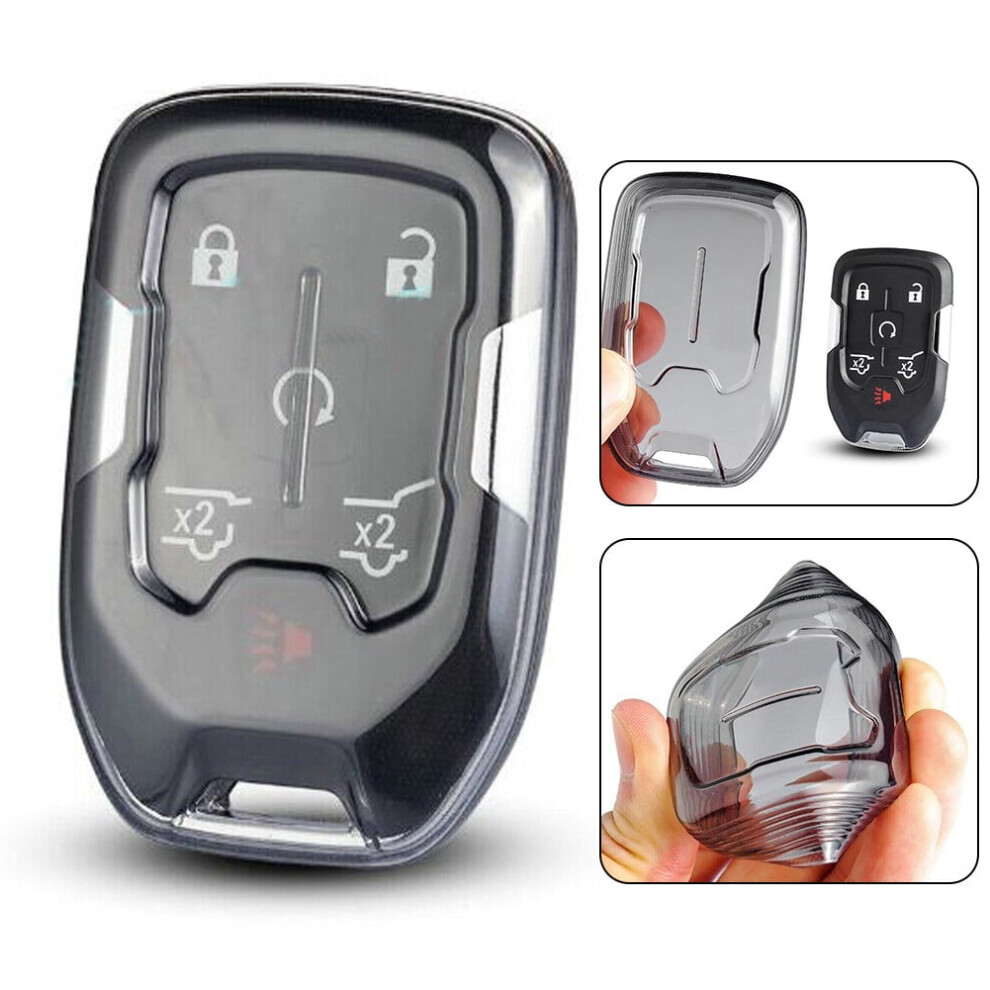 Key Fob Case Cover Transparent For Gmc For Sierra For Acadia For Terrain Black 9418476647390