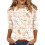 Easter Women's Top with 3/4 Sleeves and Rabbit Print 1
