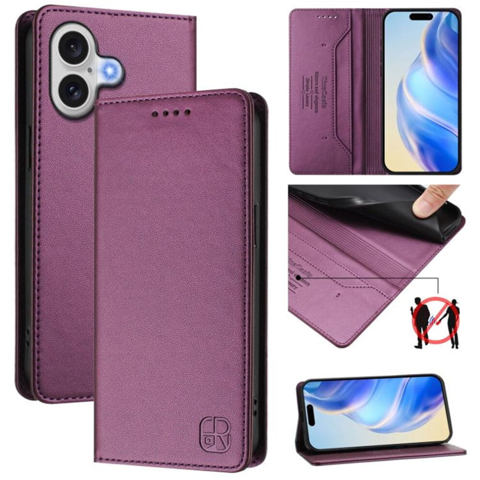 Rfid-Blocking Pu Leather Wallet Case For Iphone 16 6.1-Inch 9152228997738