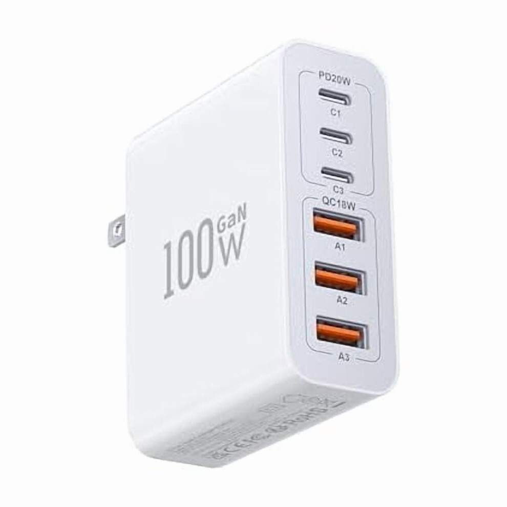 100W Gan Usb-C Wall Charger 6-Port Qc Pd 3.0 9152228999213