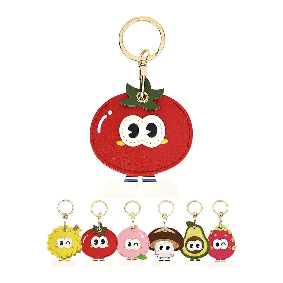 Leather Anti-Lost Keychain Casfor Airtags Tracker Holder, Anti-Drop Scratch Cute Keychain Airtag Holder For Men Women 9418476650321