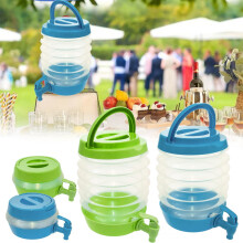 Large Collapsible Drink Dispenser with Tap, Handle & Screw-Top Lid – Fridge Compatible for Cocktails, Infused Water & Soft Drinks
