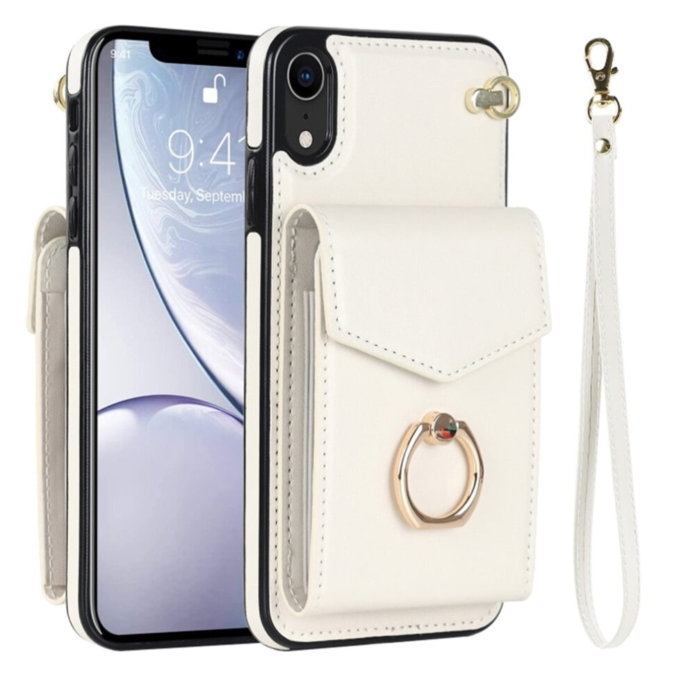 Pu Leather Wallet Case For Iphone Xr Beige Cream 9152228001725