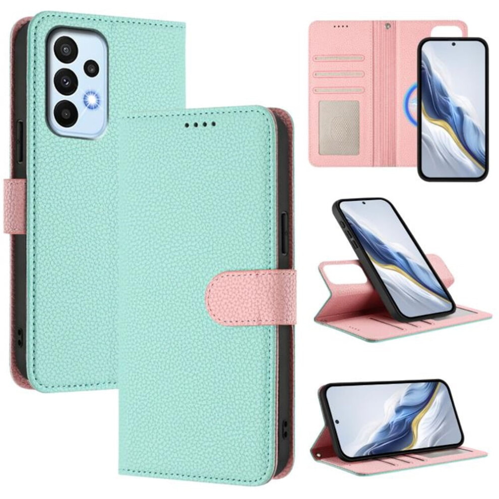 Rfid-Blocking 2-In-1 Wallet Case For Samsung Galaxy A23 5G/4G Â Magnetic Flip, Multi-Card Slots, Wrist Strap, Green 9152228484849