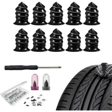 Heavy Duty Tire Repair Kit with Rubber Nails & Spiral Screw-in Plugs – Compatible with Car, Motorcycle, Truck – Quick Vacuum Fix