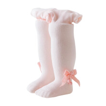 Baby Girl Pantyhose Toddler Cable Knit Tights with Bow Leggings Stockings Infant Cotton Pantyhose Pink 12-24 Months