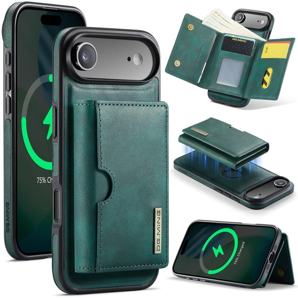 Dg.ming Wallet Case For Iphone Air 6.5", Magnetic, Rfid-Blocking, Detachable Leather Case With Card Slot Â Green 9152228486256