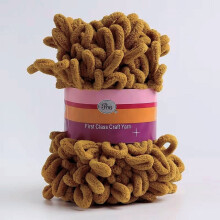 Chenille Loop Yarn – Puffy, Chunky, Soft & Light for DIY Finger Knitting & Hand Weaving (1 Roll, 26ft)