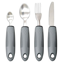 4Pcs Utensils Adaptive Silverwarespoon Weighted Eating Fork Cutlery Disabled Adapted Feeding Travelspoons Tremors Parkinsons