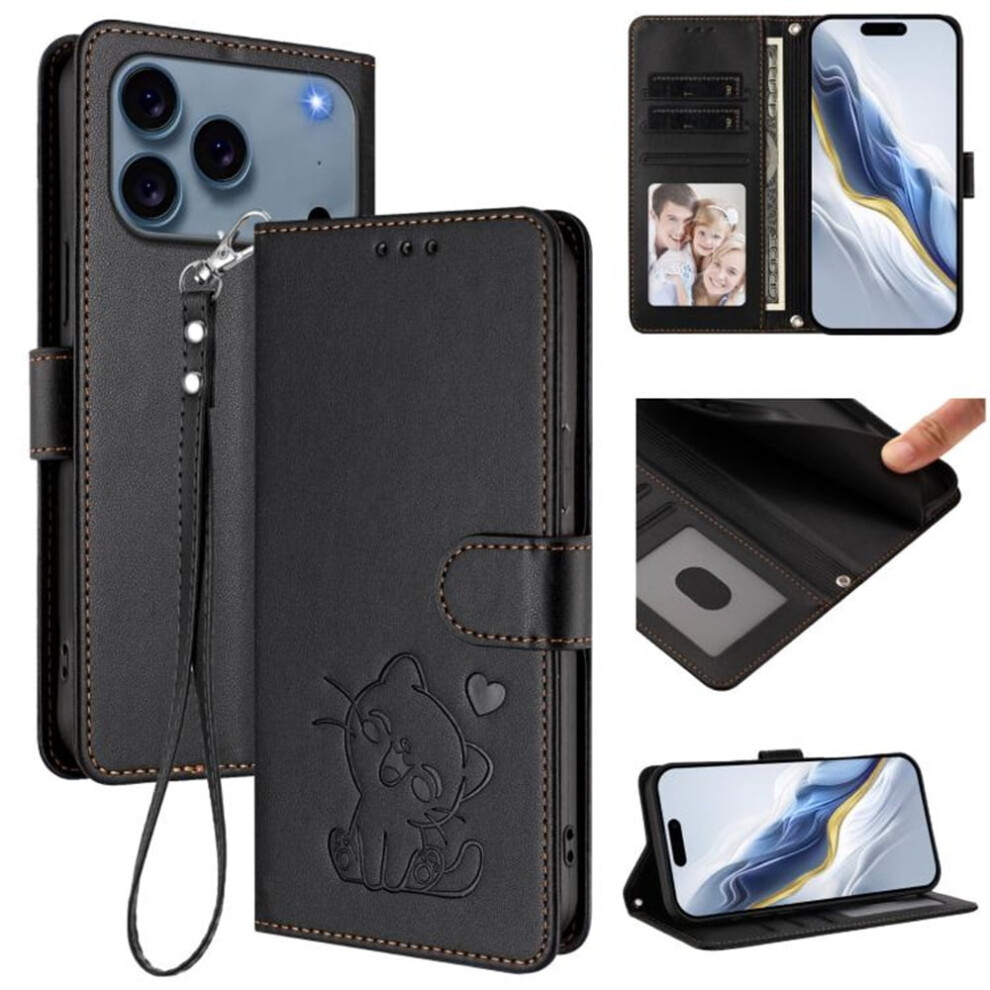 Leather Wallet Case For Iphone 17 Pro Max 6.9 Inch Â Black 9170372611362
