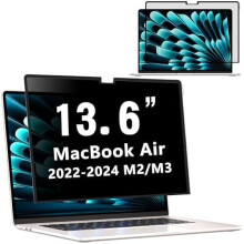 MacBook Air 13.6" Privacy Screen, Compatible with MacBook Air 13.6" & 13" (2022–2024, M2/M3/M4), Reusable, Anti-Glare, Blue Light Reduction