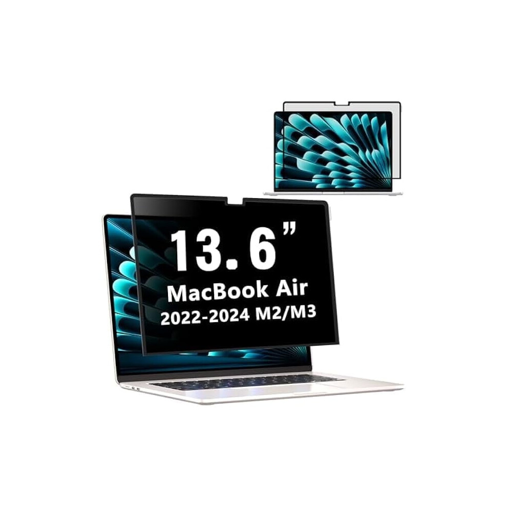Macbook Air 13.6" Privacy Screen, Compatible With Macbook Air 13.6" & 13" (2022Â2024, M2/M3/M4), Reusable, Anti-Glare, Reduction Blue/Light 9130661881555