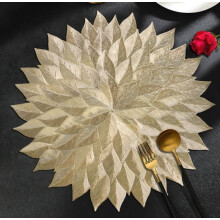 Lot de 2 sets de table (uniquement les sets de table) [Motif Fleurs aux Mille Feuilles Imperméable] Set de table en PVC thermocollé, isolant,