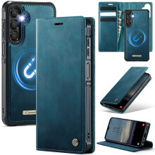 CaseMe Wallet Case voor Samsung Galaxy A14 5G / M44 (6,6 inch) – 2-in-1: PU-leer, RFID-blokkering, kaarthouder met klep, standaard, schokbestendig,