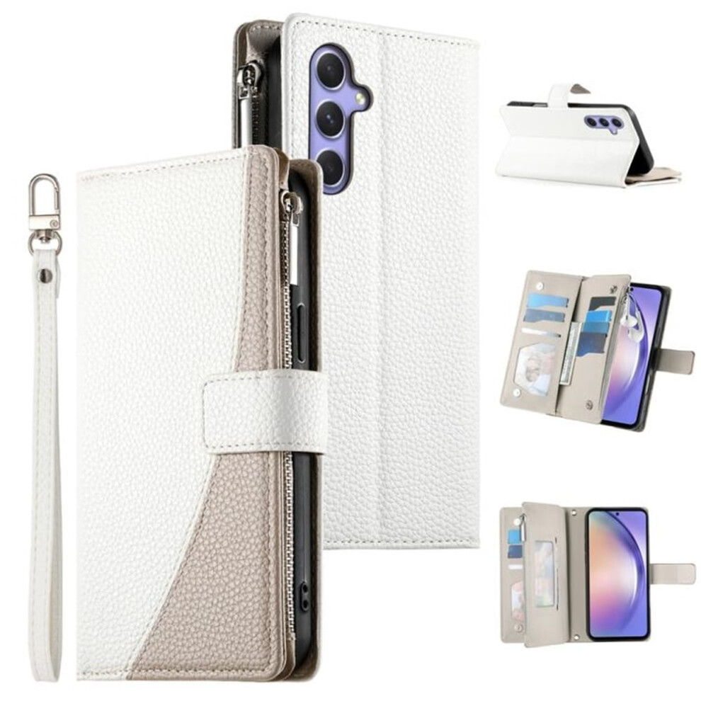 Samsung Galaxy A54 5G Pu Leather Flip Wallet Case White 9170372611508