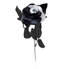 10 Roses artificielles à yeux globuleux 15,35 x 2,76 po Décoration gothique d'Halloween Fleurs artificielles avec yeux pour décorations de fête,
