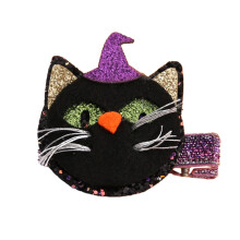 Halloween haarspeld van mesh voor volwassenen en kinderen, pompoen- en maanstrik haarclips, schattige haaraccessoires, feestelijke Halloween