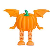 1 figurine citrouille d'Halloween imprimée en 3D de 9,5 cm avec articulations : décoration de bureau amusante, originale et mignonne.