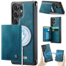 Hoesje voor Samsung Galaxy S23Ultra5G: RFID-blokkerend, MagSafe-compatibel, afneembare 2-in-1 portemonnee & standaard, PU-leer, blauw