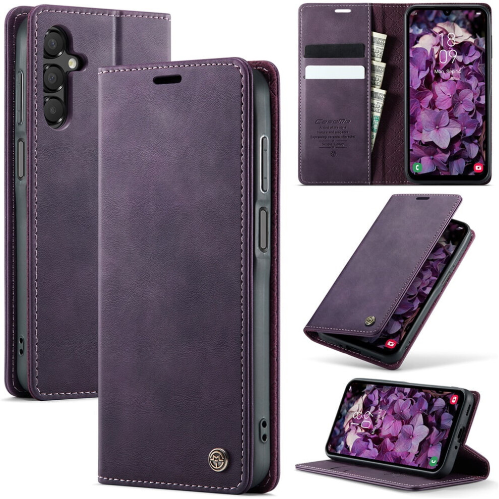 Caseme Calf Leather Wallet Case For Samsung Galaxy A24 4G 6.5": Rfid Blocking, Magnetic Closure, Card/Cash Slots, Kickstand, Shockproof 9130661882187