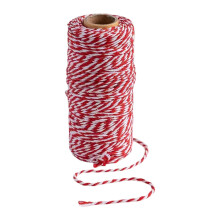 110 Yard Red & White Christmas Twine - Natural Cotton String for Gift Wrapping, Holiday Crafts, Tree Trimming & Festive Decor Projects