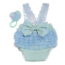 Fotorekwisieten voor pasgeborenen: Kanten romper met hoofdbandje voor meisjes, zacht en comfortabel polyester, fotografieaccessoires