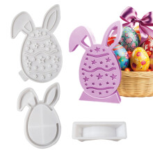 Molde de huevo de Pascua, huevo de conejo, adornos de cemento, moldes de resina epoxi para manualidades, centro de mesa, cena, boda, fiesta, hogar,