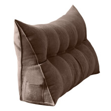 Coussin triangulaire pour tête de lit de lit simple, coussin traversin en forme de coin avec housse en velours côtelé – Compatible avec les