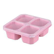 Boîte à lunch Bento pour adultes, 4 compartiments, réutilisable avec couvercles transparents - Compatible micro-ondes, A
