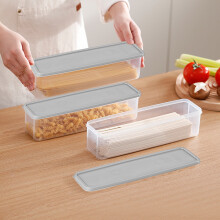 Boîte de conservation rectangulaire transparente en plastique avec couvercle hermétique pour nouilles, pâtes, œufs et produits secs -