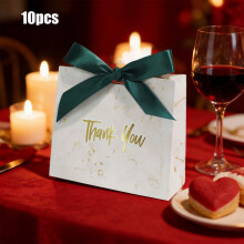 Lot de 10 mini sacs cadeaux de remerciement avec nœud papillon - 11 x 10 cm - Petits sacs fourre-tout pour bonbons, friandises, mariages, fêtes