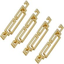 Lot de 4 poignées de style chinois pour meubles, tiroirs et commodes, avec vis (entraxe de 128 mm).
