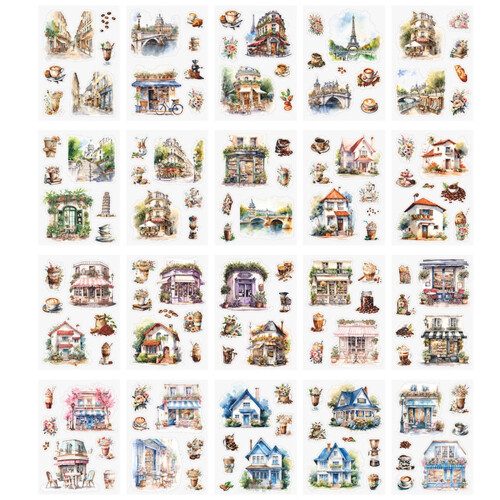 Alideco Vintage Scrapbook Stickers Sæt – 20 Ark