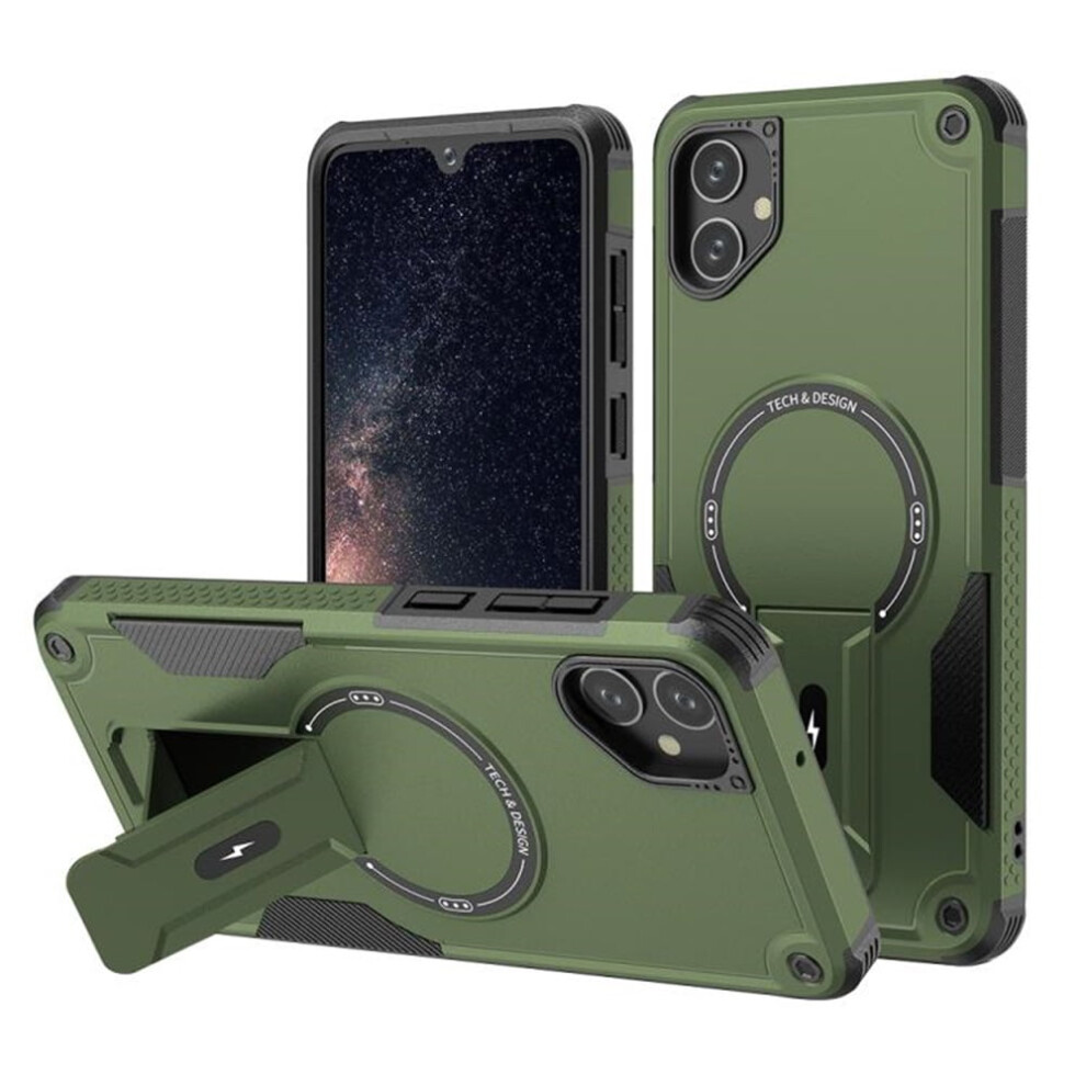 Compatible With Samsung Galaxy A05 6.7" Case Â Magsafe Compatible, Built-In Stand, Military-Grade Shockproof Tpu Cover, Green 9130661886239