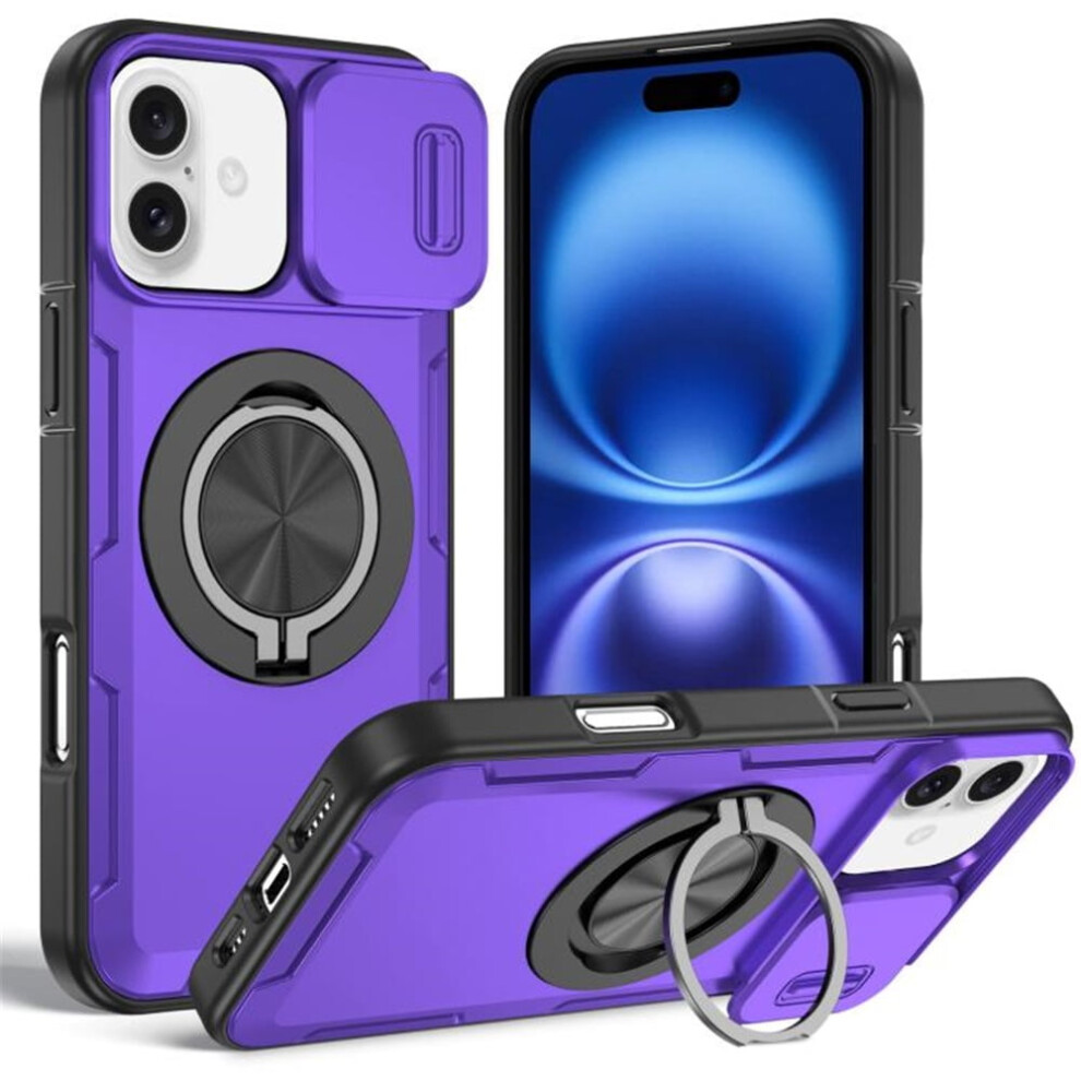 Iphone 16 Case With Rotating Metal Stand Magsafe Shockproof 9180435644091
