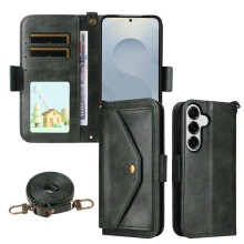 Vintage leren portemonneehoesje voor Samsung Galaxy S24 5G / S25 5G – Schokbestendig, meerdere kaartsleuven, verborgen vakje met knoopsluiting,
