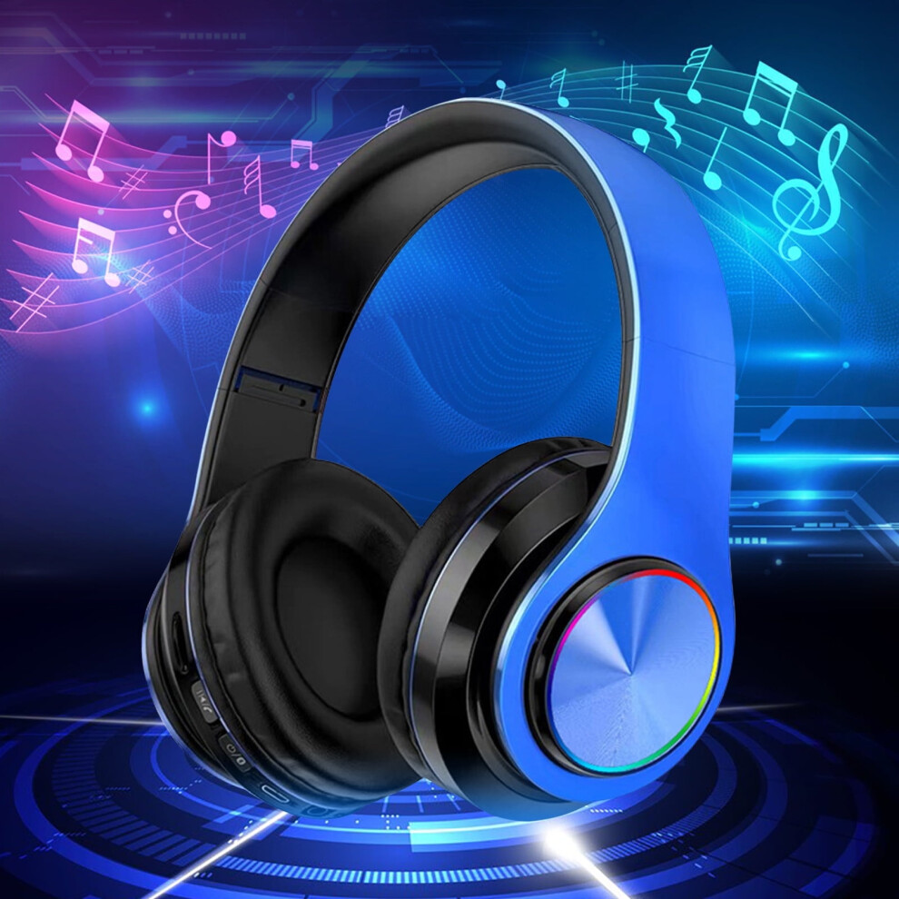 Macaron Color Bluetooth Headphones With Luminous Breathing Head Mounted Earphones For Sports Music Light 9130661886123