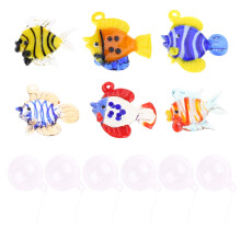 Multiple Color Glass Floating Fish Hangings, 6Unique Aquarium Float Decorations for Gifting and Decoration