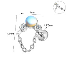 16g Stainless Steel Labret Lip Studs CZ Tragus Earrings Medusa Monroe Piercing-Style 9-5/16 INCH-8 MM