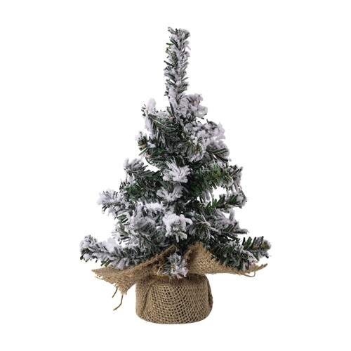 Mini Christmas Tree Ornament Wooden Base Bottle Brush Pine