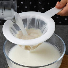 Kitchen Ultra-Fine Nylon Mesh Strainer I Plastic Sieve Fine Mesh Filter Spoon For Soy Milk Coffee Milk Yogurt Juice Kefir Honey Wine (400 Mesh)