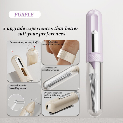 Portable Needle Threader Tool for Sewing – Multi-functional Thread Puller, Compatible with All Needles